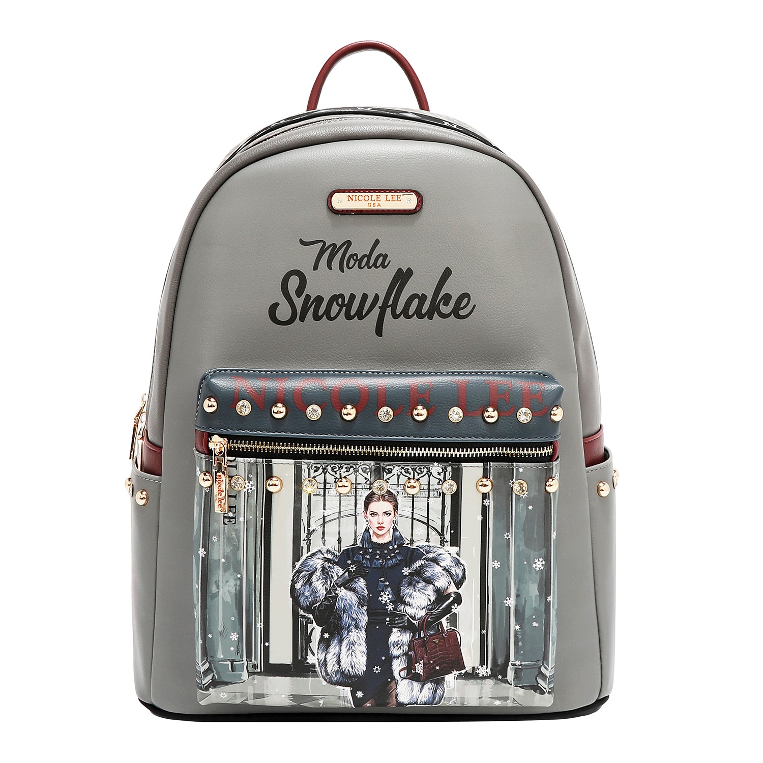 GRAND SAC À DOS À LA MODE AVEC PORT DE CHARGEMENT USB ET POCHETTE (<tc>MODA SNOWFLAKE</tc>)