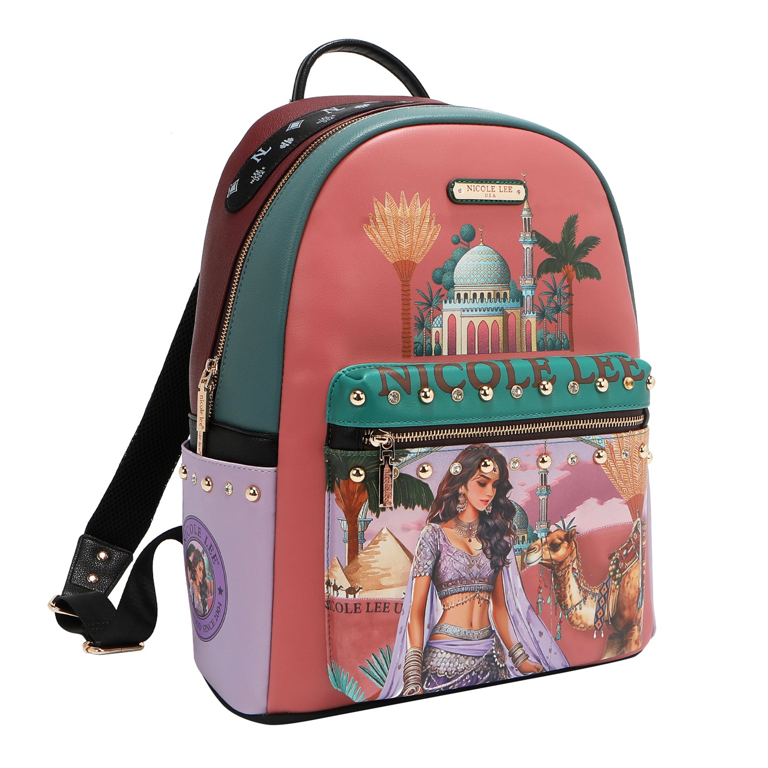 GROSSER MODERNER RUCKSACK MIT USB-LADEANSCHLUSS UND TASCHE (<tc>QUEEN CLEOPATRA</tc>)