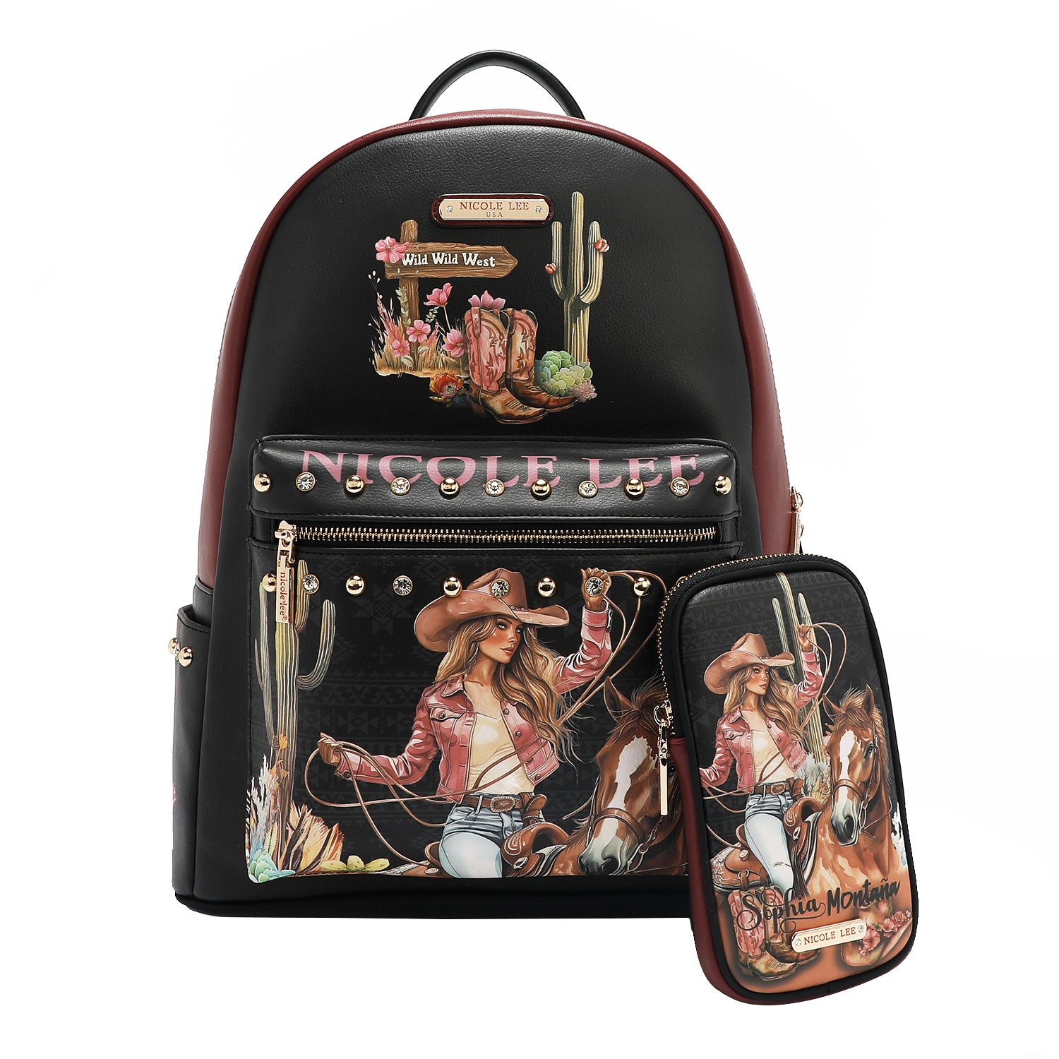 ZAINO GRANDE ALLA MODA CON PORTA DI RICARICA USB E BORSA (<tc>SOFIA MONTANA</tc>)