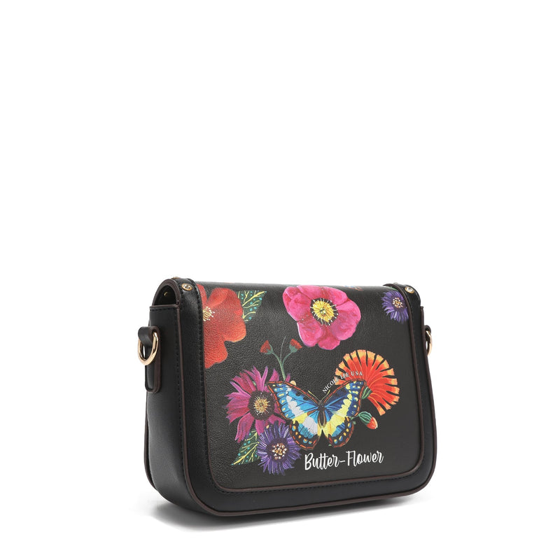 CROSSBODY WITH FLAP <tc>BUTTER-FLOWER</tc>
