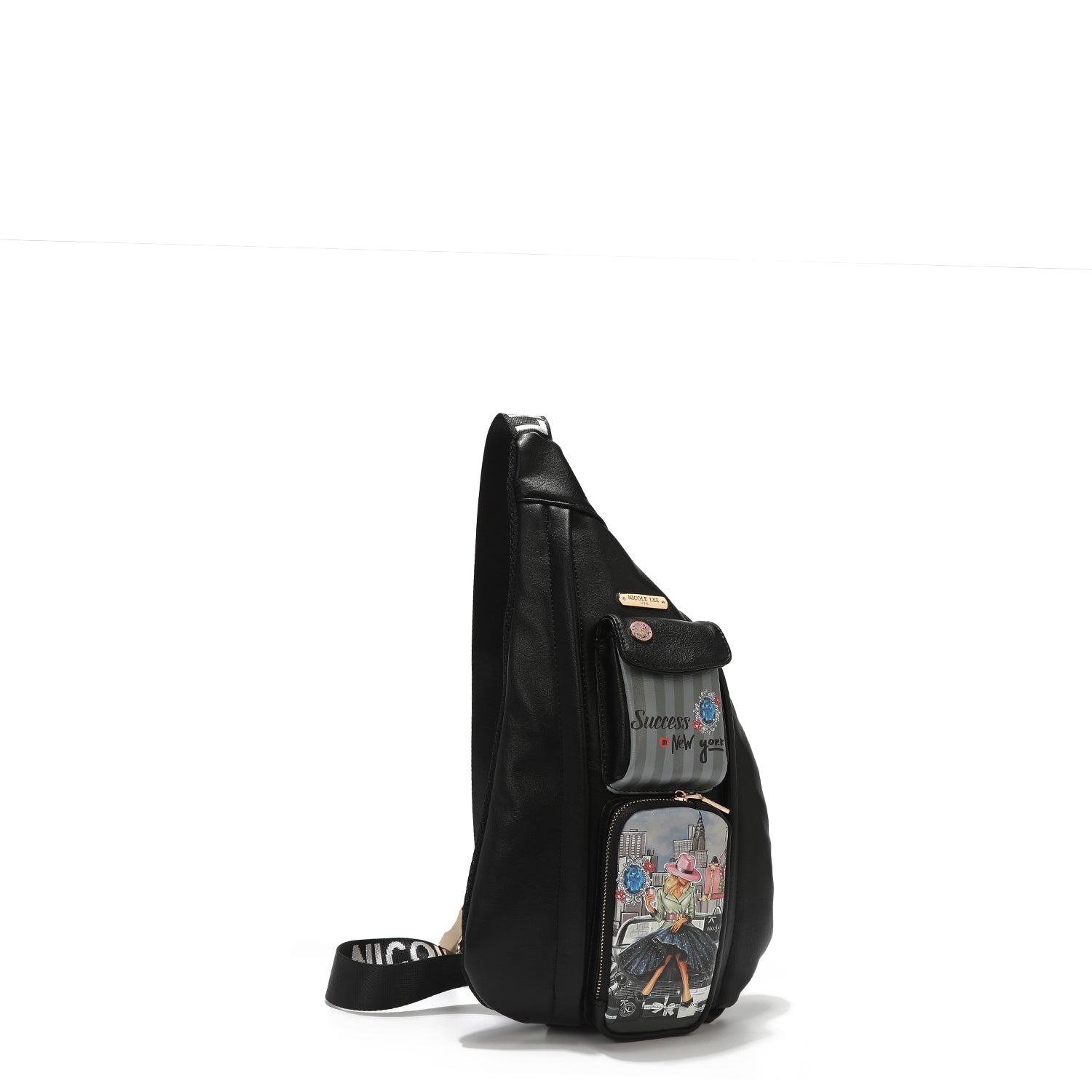 Cross backpack with outer pockets