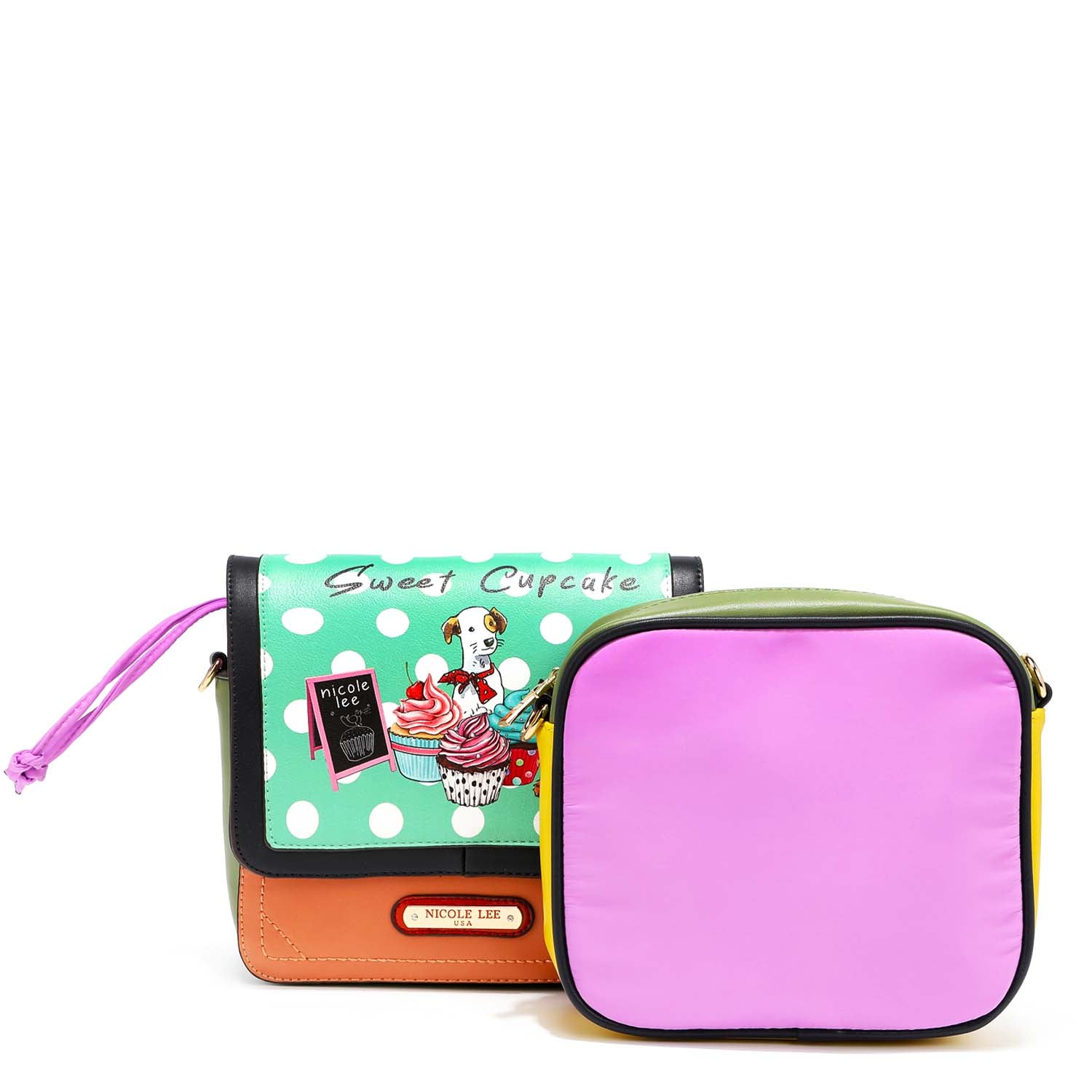 "CUPCAKE DOG" 2-PIECE CROSSBODY BAG