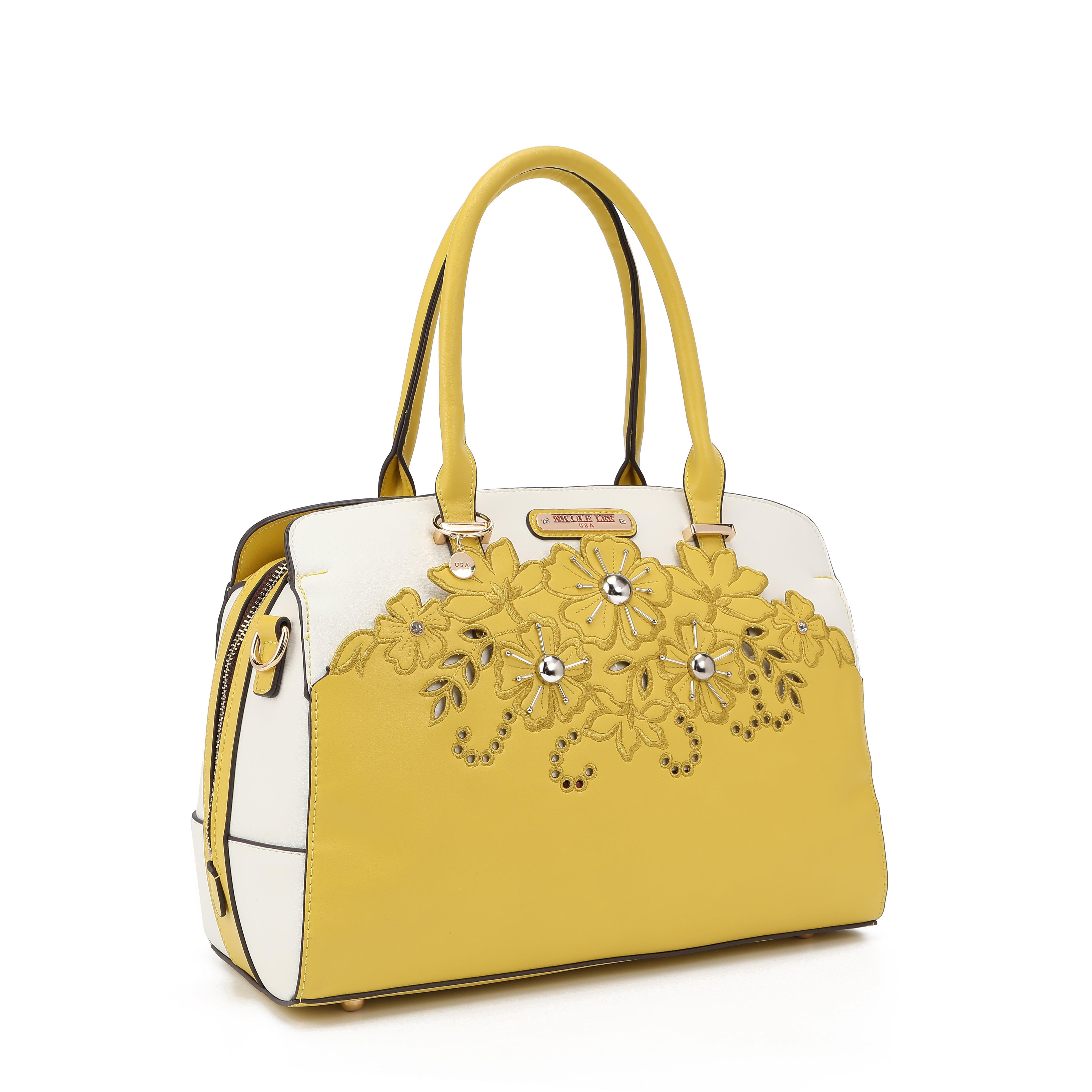 Baultasche mit blumiger Stickerei