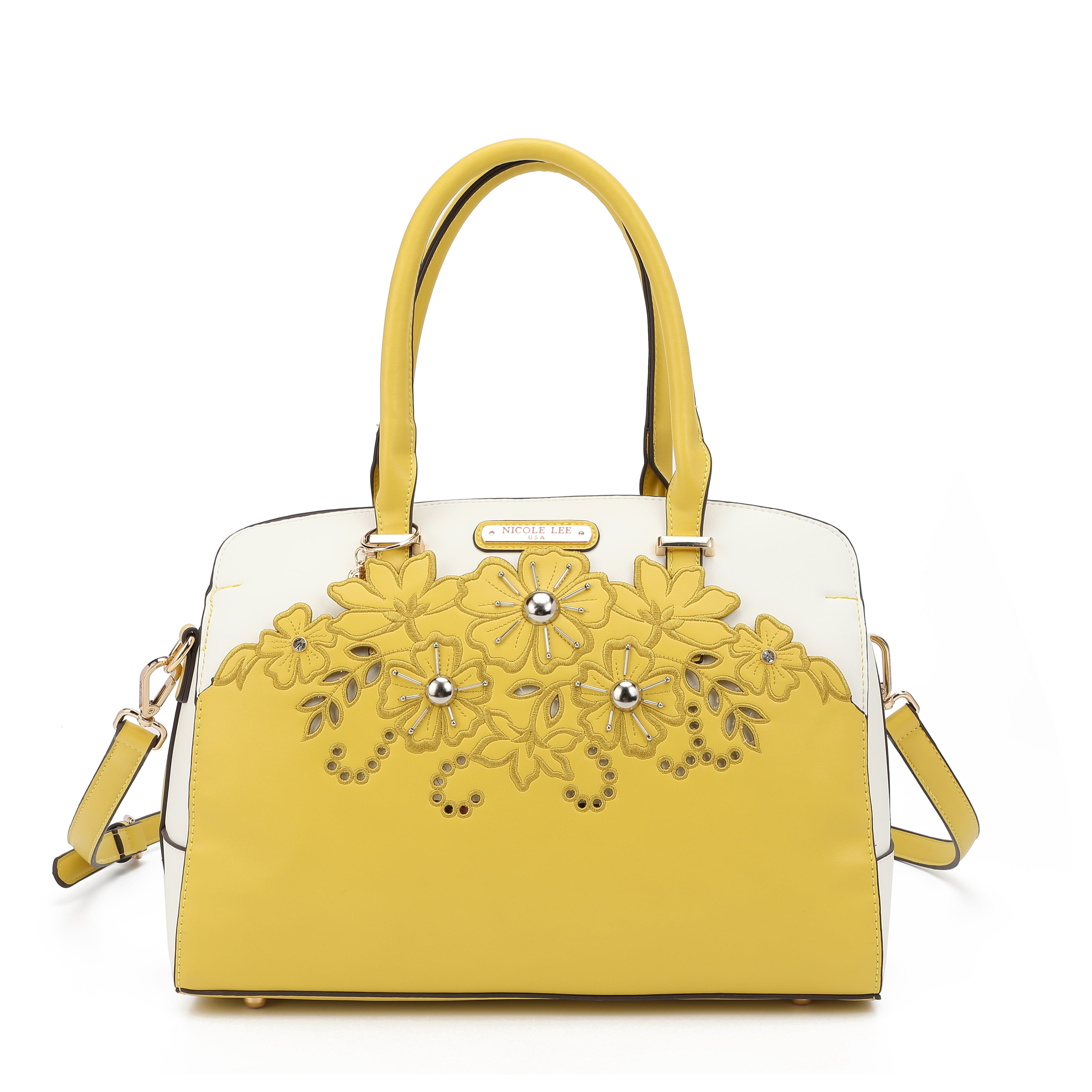 Baultasche mit blumiger Stickerei