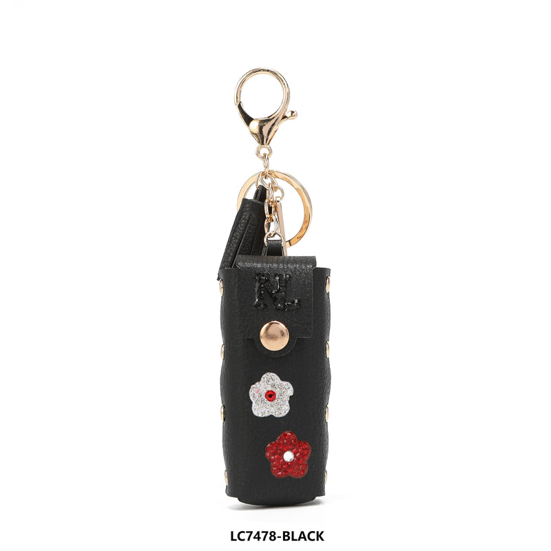 Flower Lipstick Holder Keychain, Multicolor Rhinestone, Lobster Claw Clasp  – Nicole Lee Online