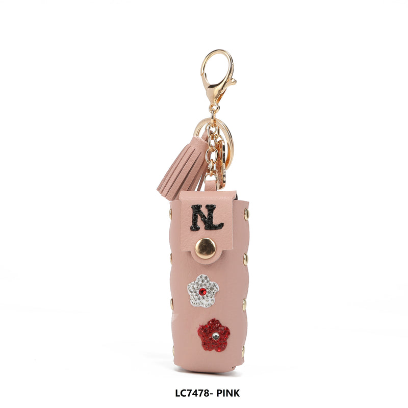 FLORAL KEYCHAIN ​​WITH LIPSTICK HOLDER
