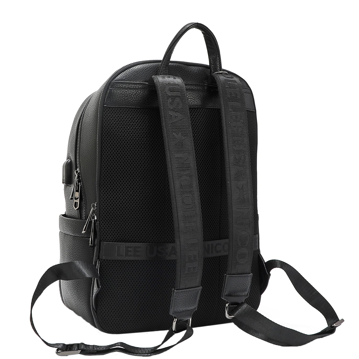 SCHWARZER HERRENRUCKSACK MIT USB-LADEANSCHLUSS