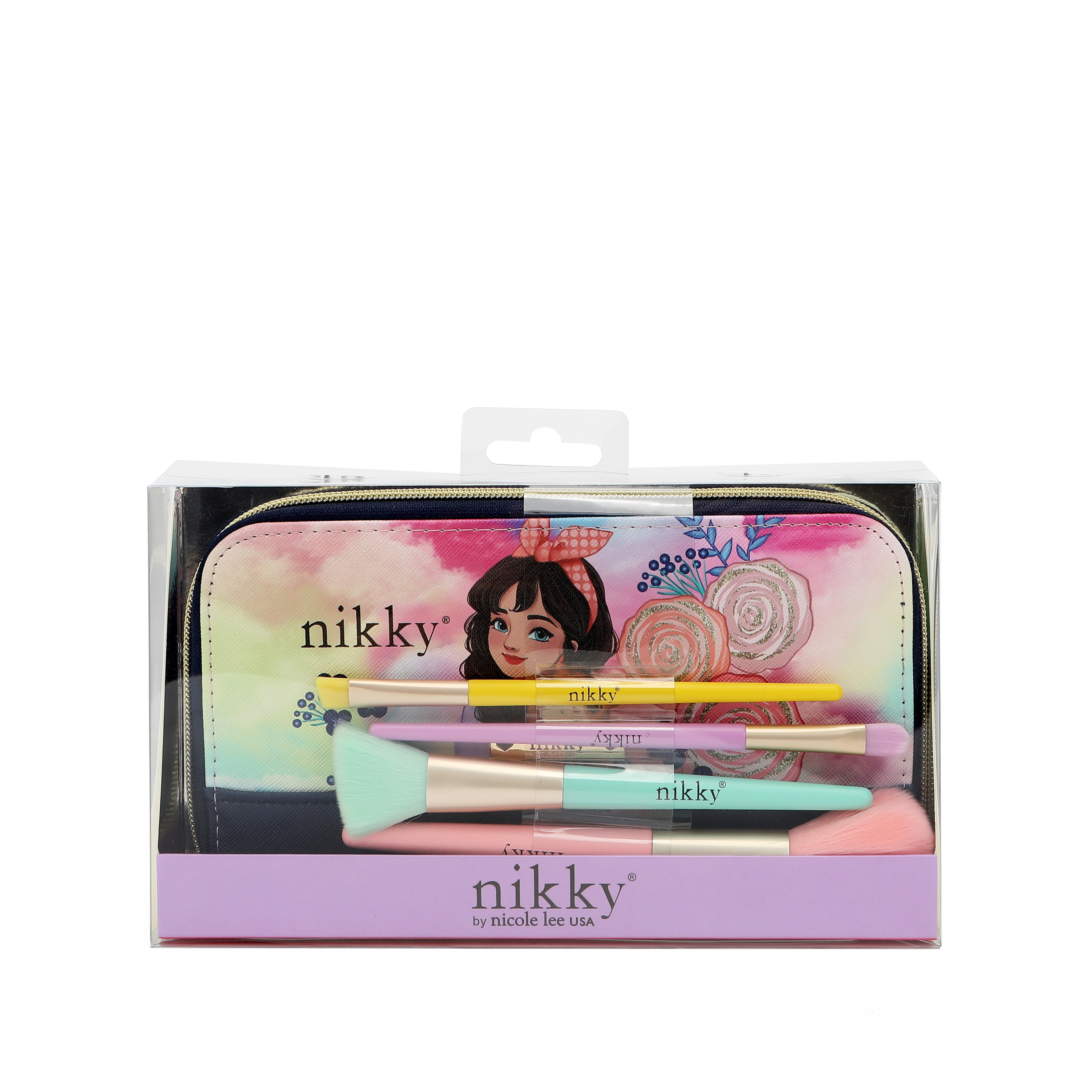 Set di pennelli per il trucco con custodia <tc>NIKKY</tc>