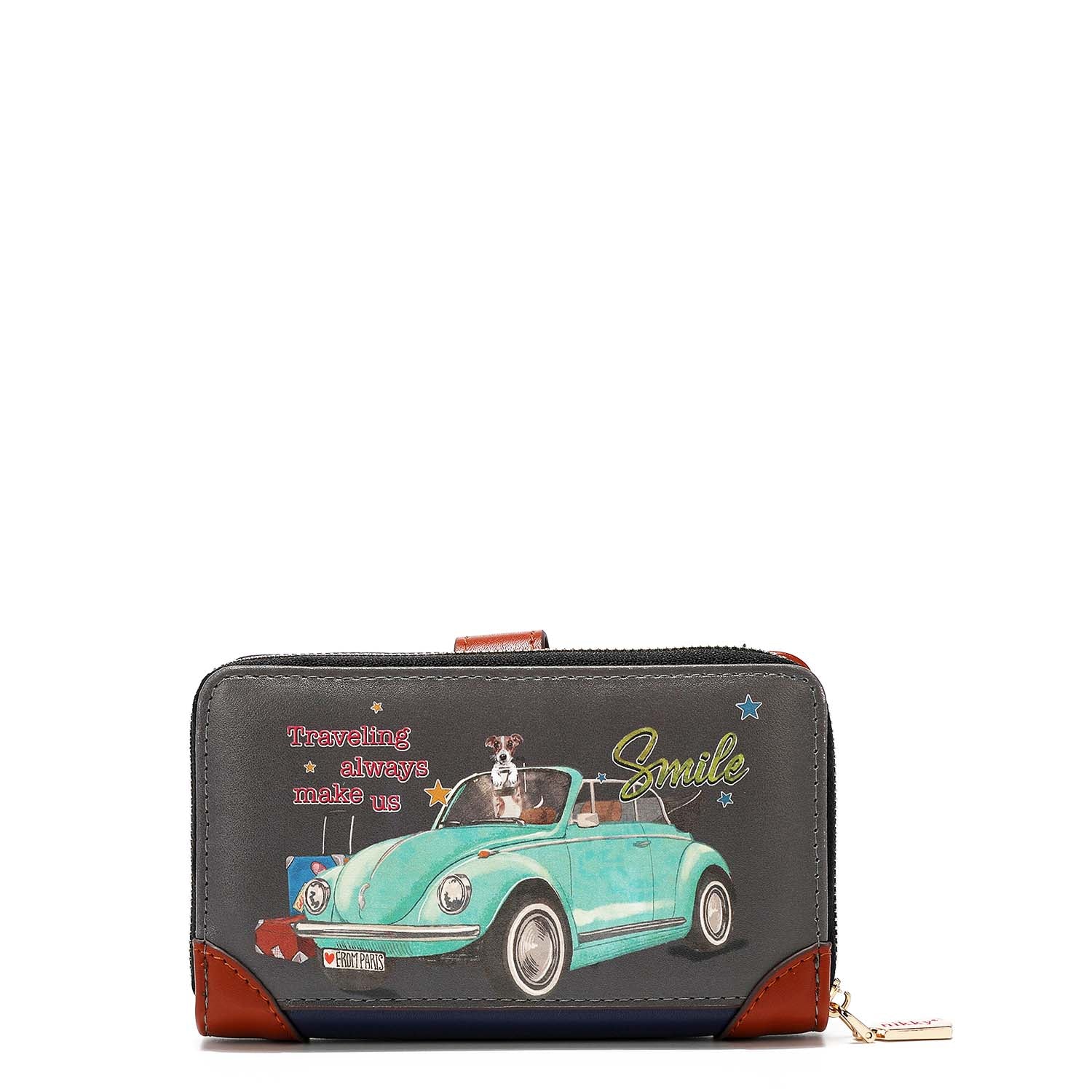 Portafoglio grande con portamonete a doppia cerniera <tc>NIKKY</tc>