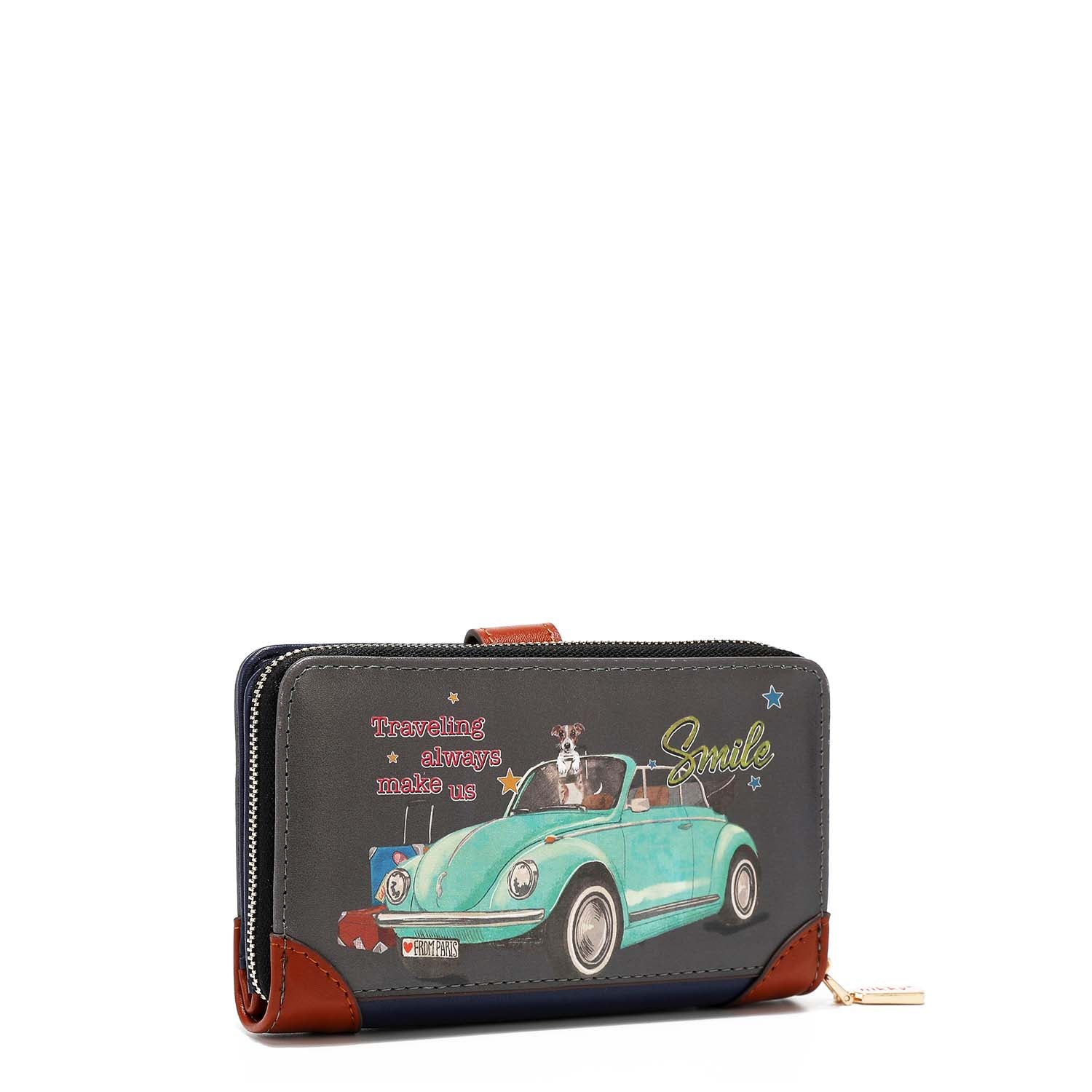 Portafoglio grande con portamonete a doppia cerniera <tc>NIKKY</tc>