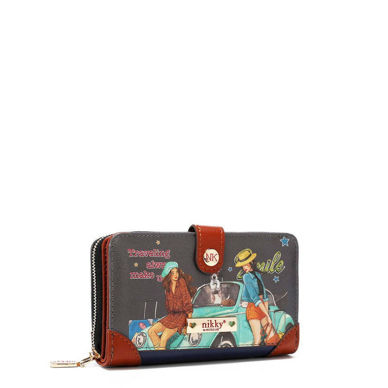 LARGE WALLET WITH DOUBLE CLOSURE PURSE <tc>NIKKY</tc>