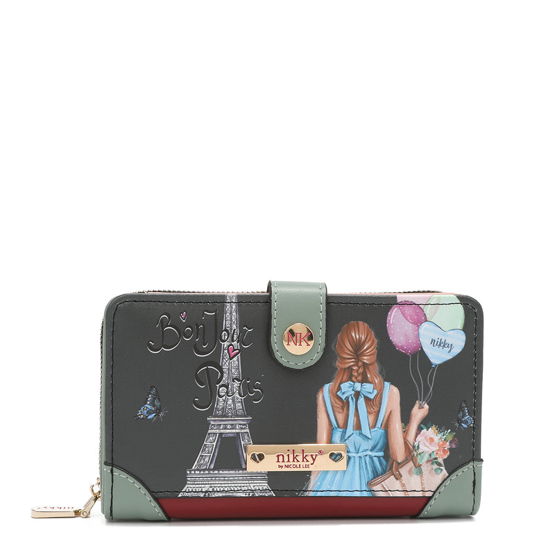 LARGE WALLET WITH DOUBLE CLOSURE PURSE <tc>NIKKY</tc>