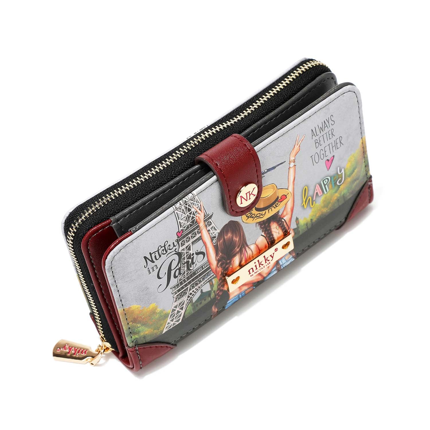 Portafoglio grande con portamonete a doppia cerniera <tc>NIKKY</tc>