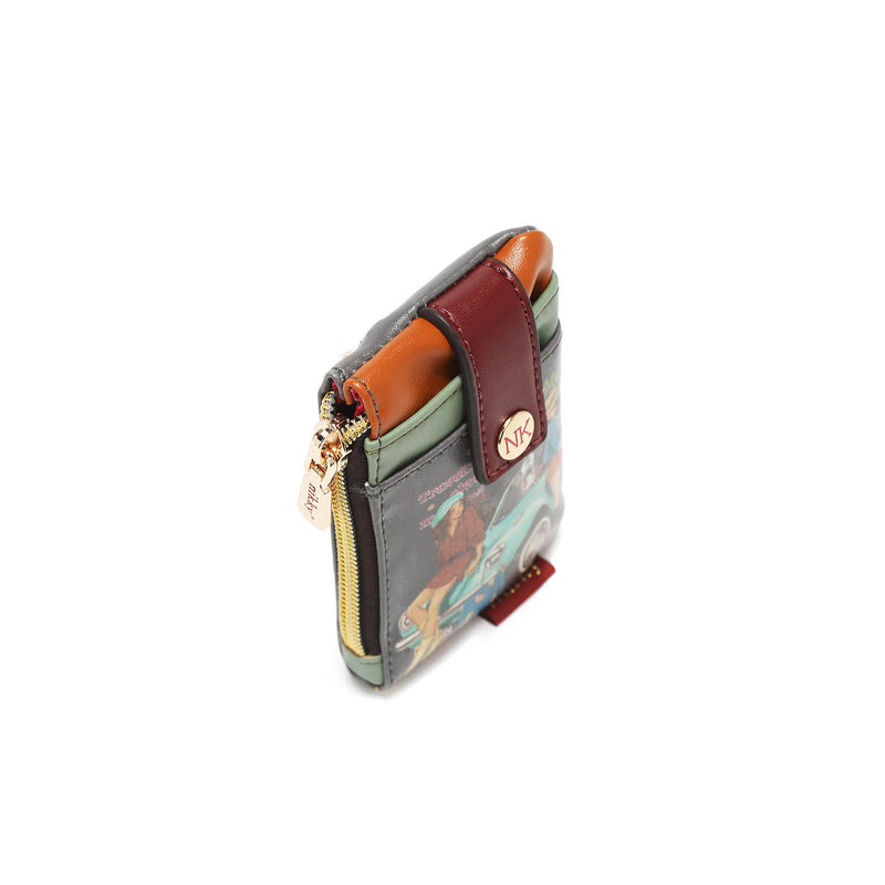 MINI CARD HOLDER WITH ZIPPER CLOSURE AND SNAP BUTTON