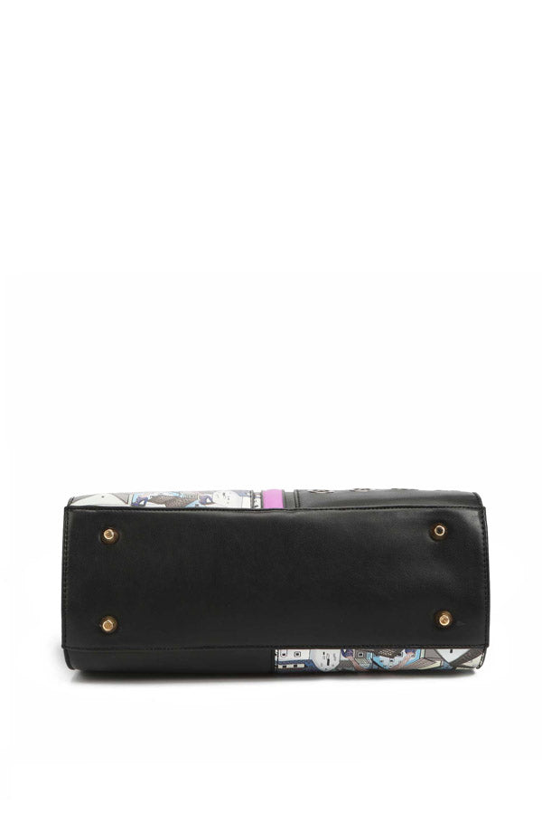 STRUKTURIERTE HANDTASCHE „ELSA GOES PARIS“.