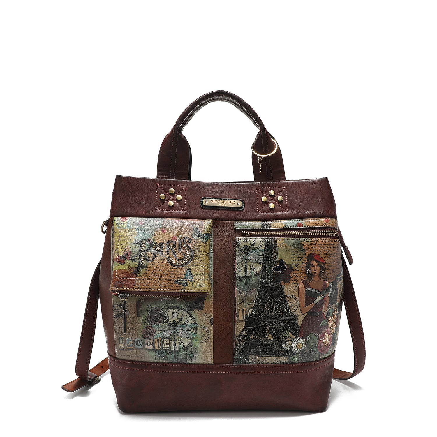 BOLSA DE OMBRO ESPAÇOSA "PARIS FASHION WEEK"