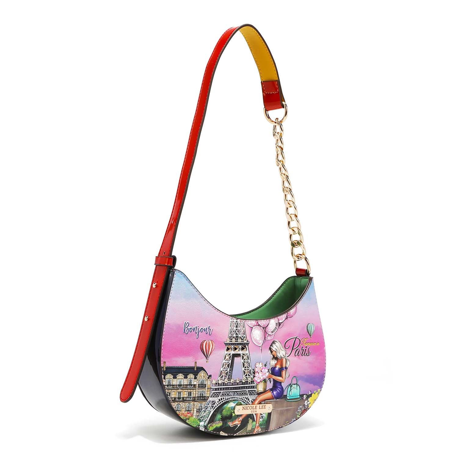 Shoulder bag with half chain tape