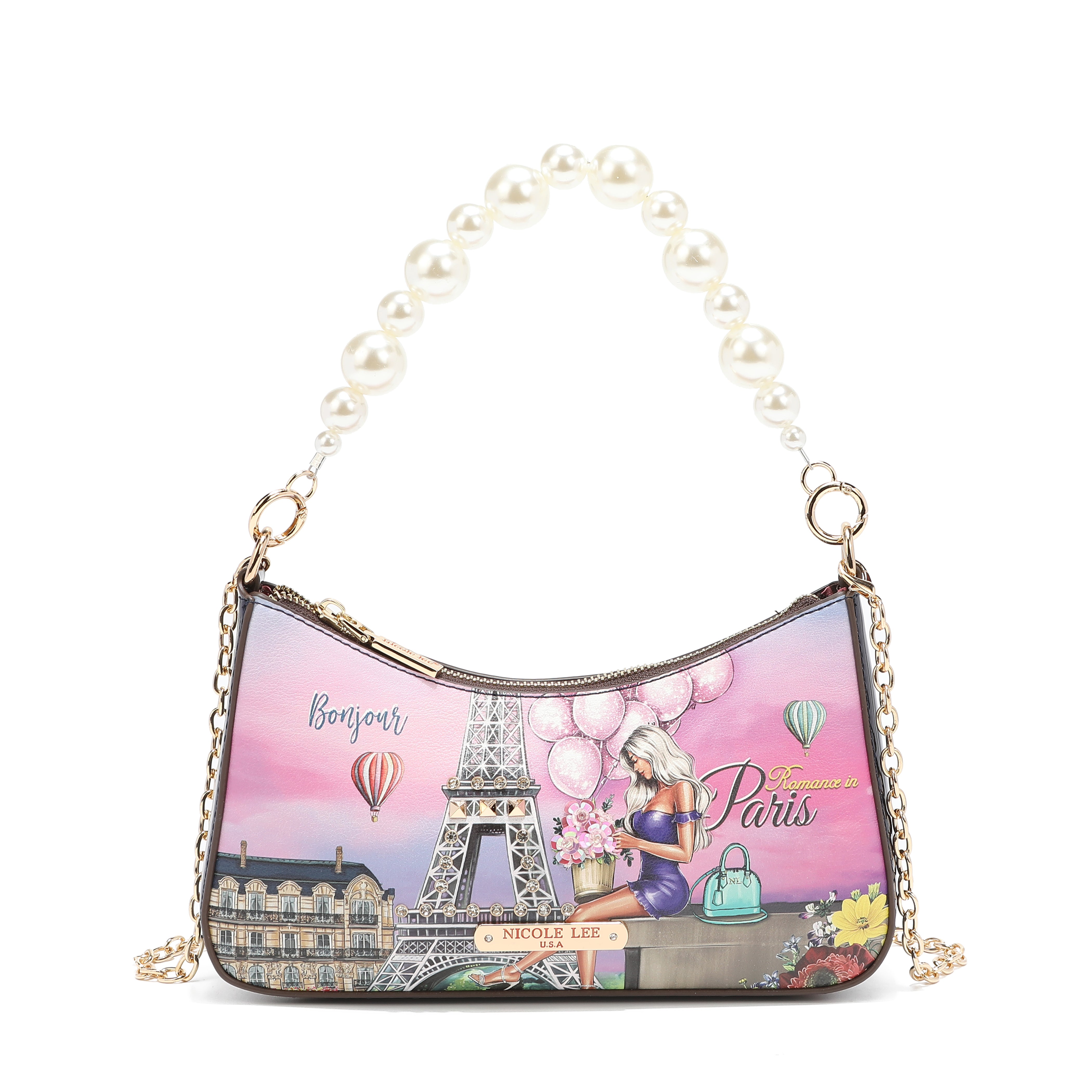 Sac à bandoulière avec poignée perle