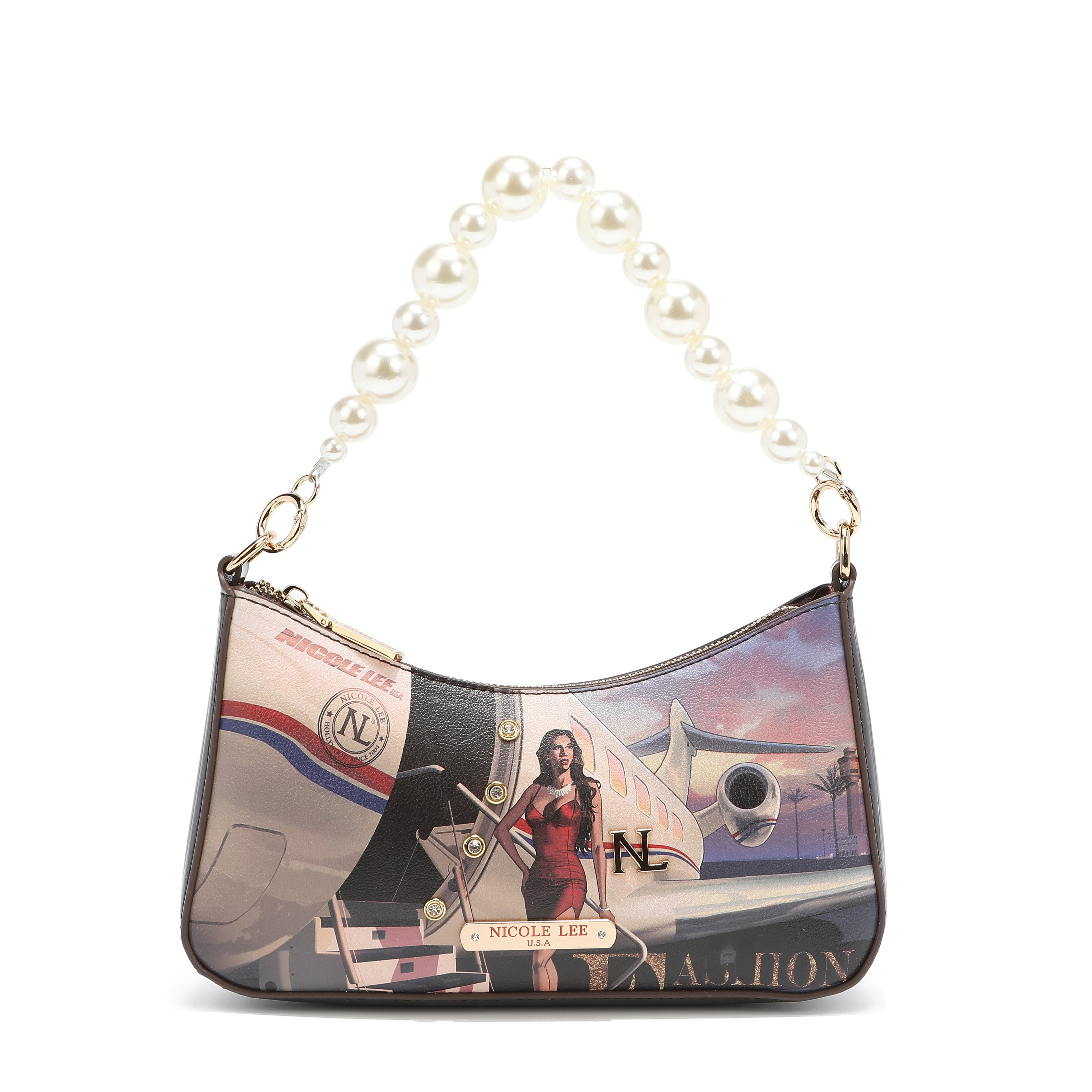 Sac à bandoulière avec poignée perle