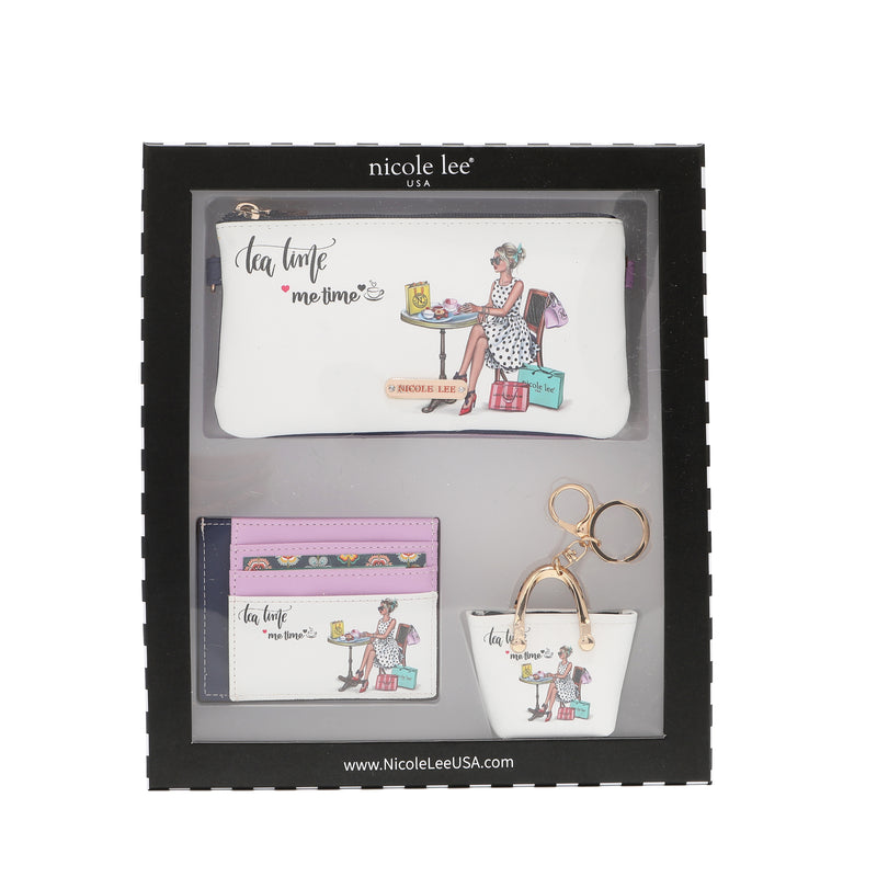 3 PIECE SET (CASE WITH STRAP, CARD HOLDER, KEY RING)