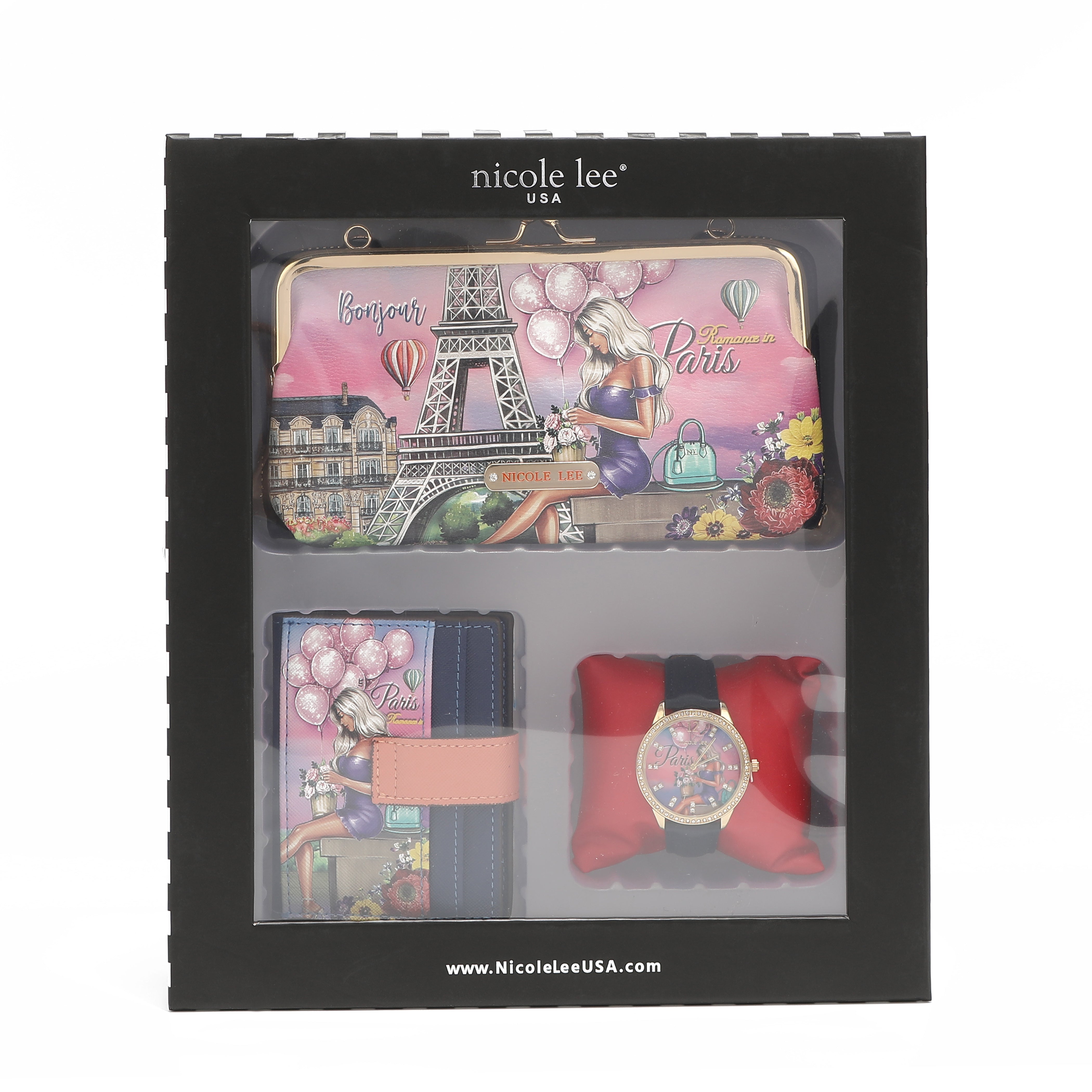 3 -piece set (bandole wallet, watch, cardboard)
