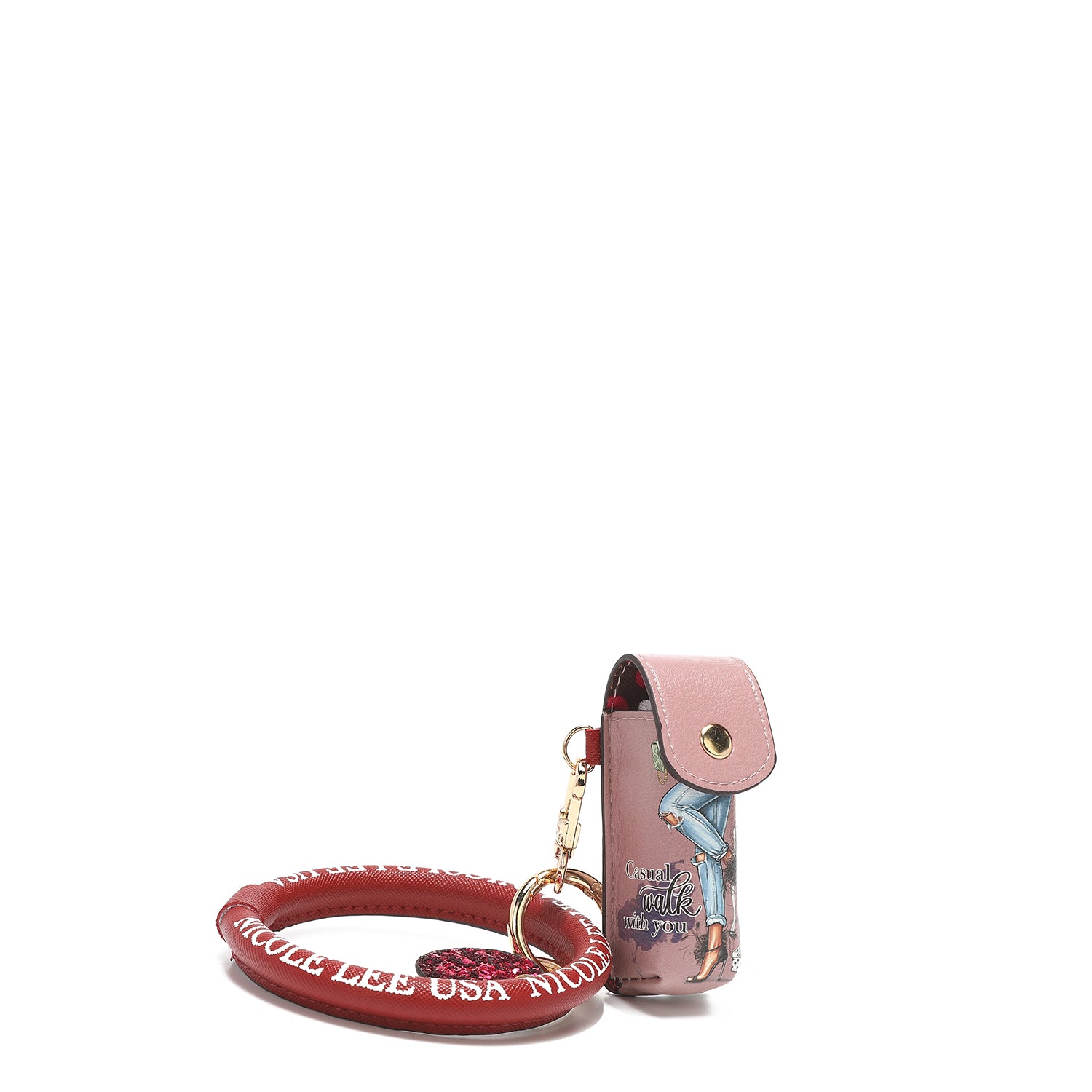 Bracelet keychain with lipstick