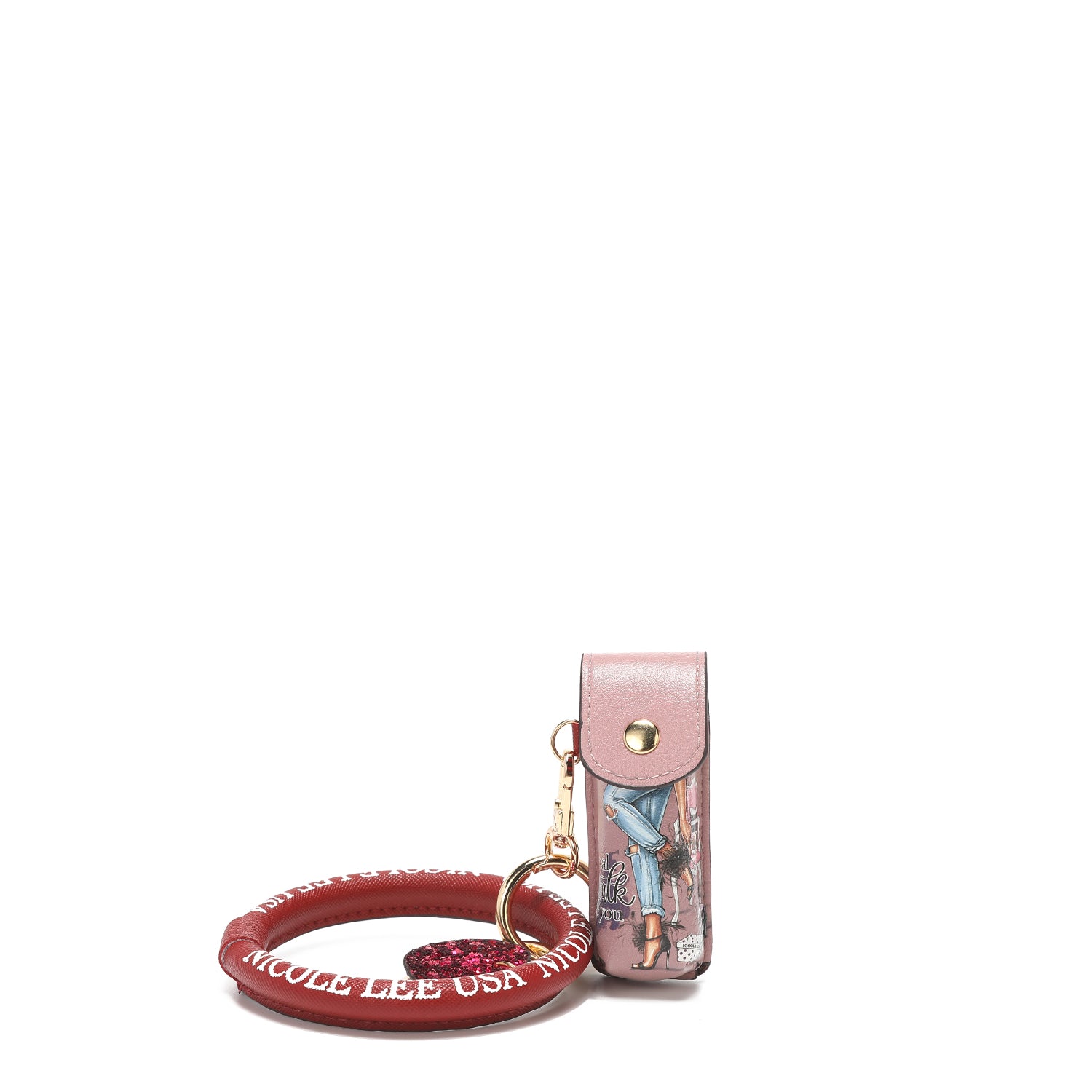 Bracelet keychain with lipstick